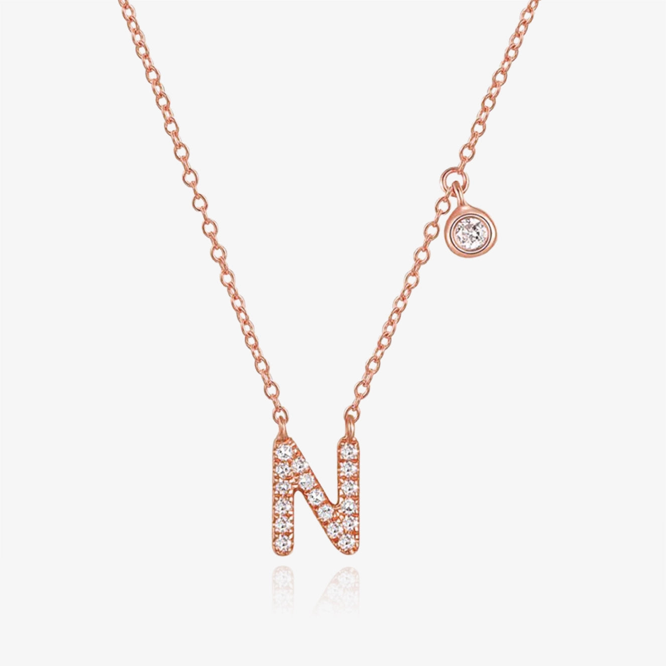 Diamond Initial And Bezel Necklace