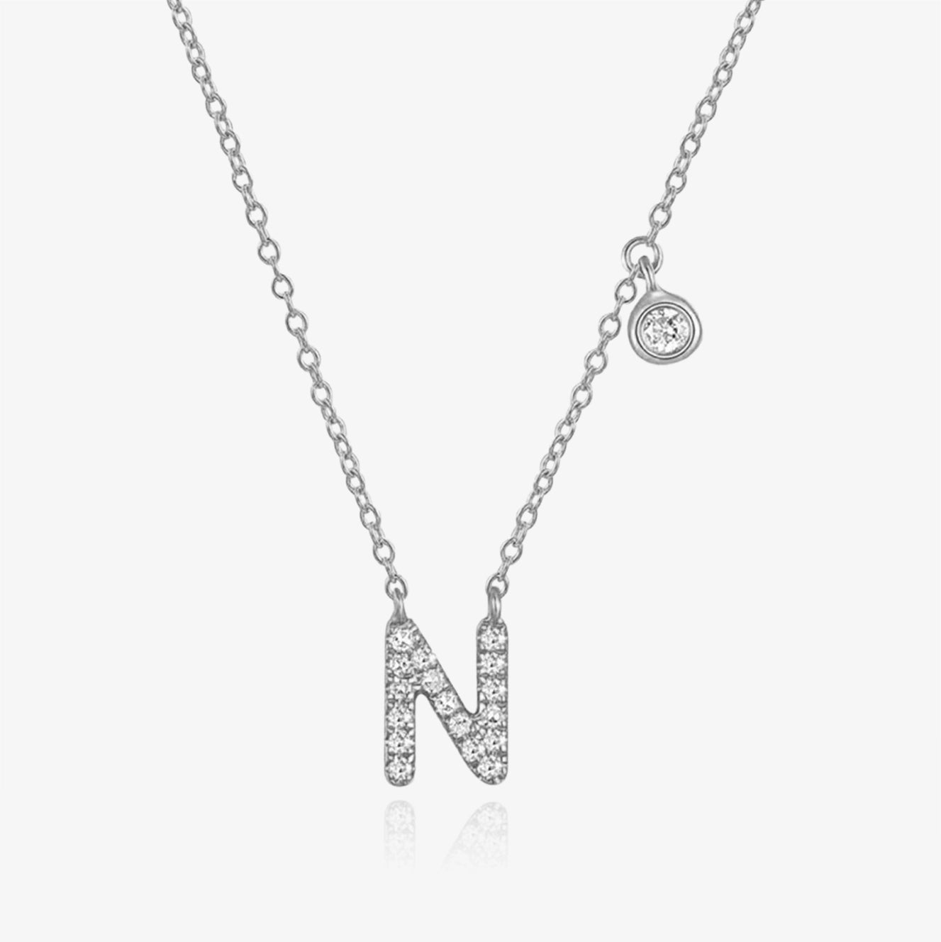 Diamond Initial And Bezel Necklace