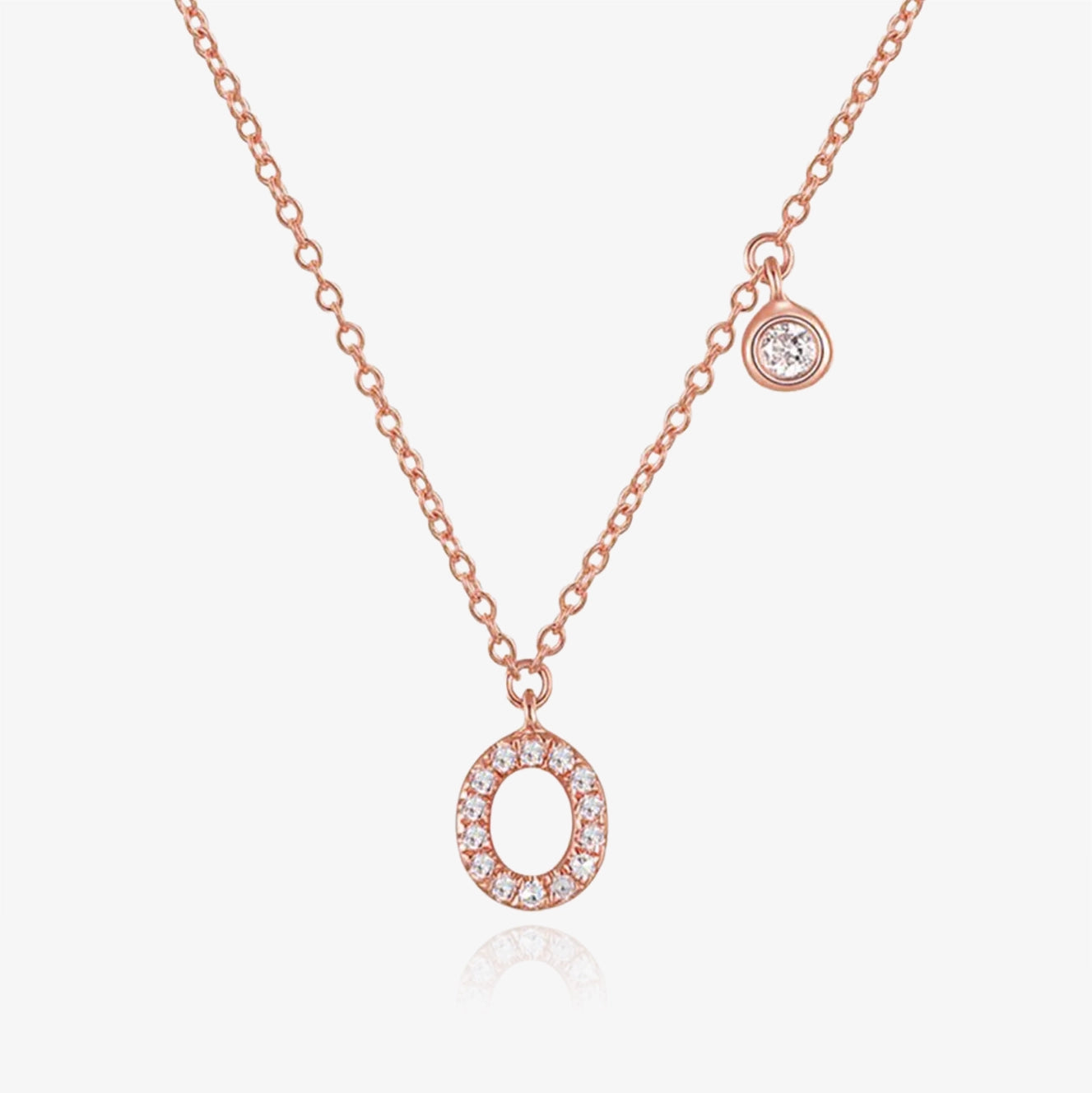 Diamond Initial And Bezel Necklace