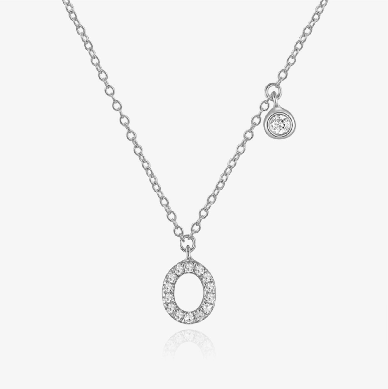 Diamond Initial And Bezel Necklace