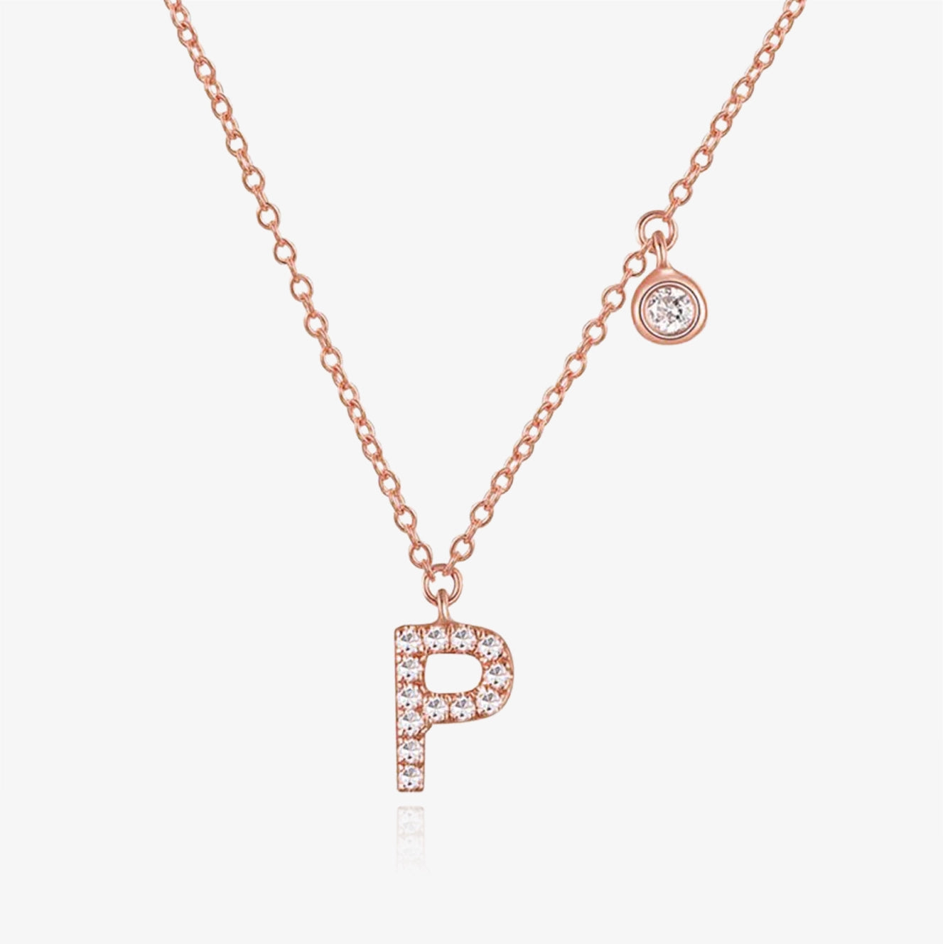 Diamond Initial And Bezel Necklace