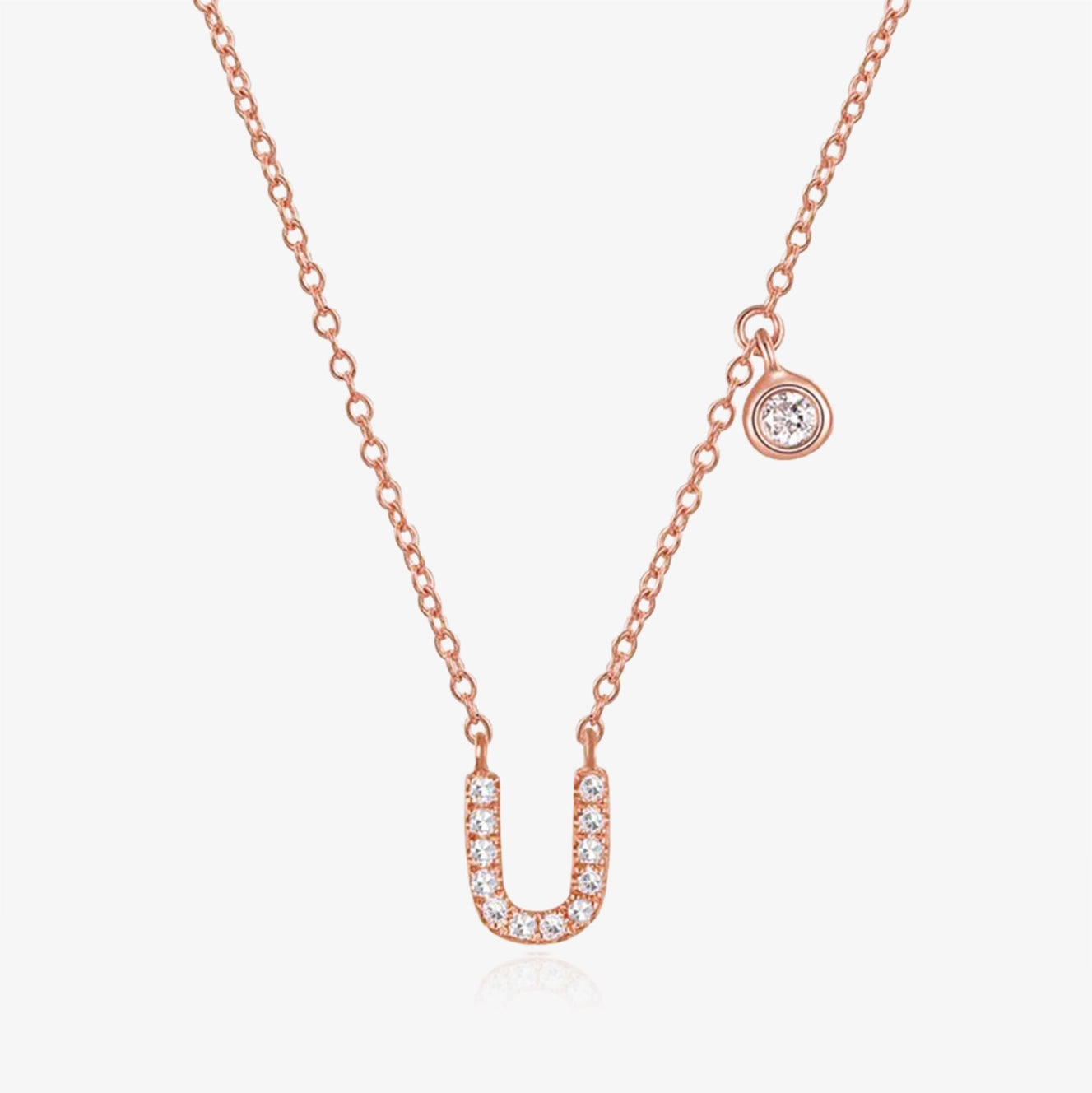 Diamond Initial And Bezel Necklace