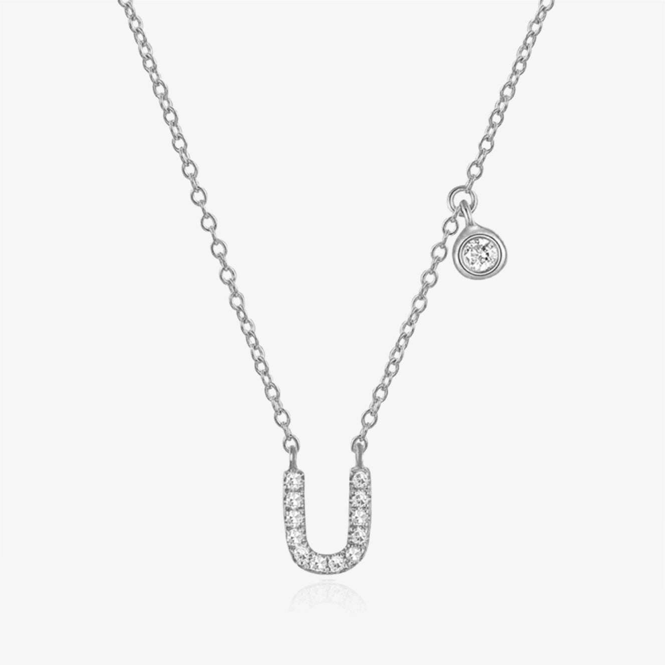 Diamond Initial And Bezel Necklace