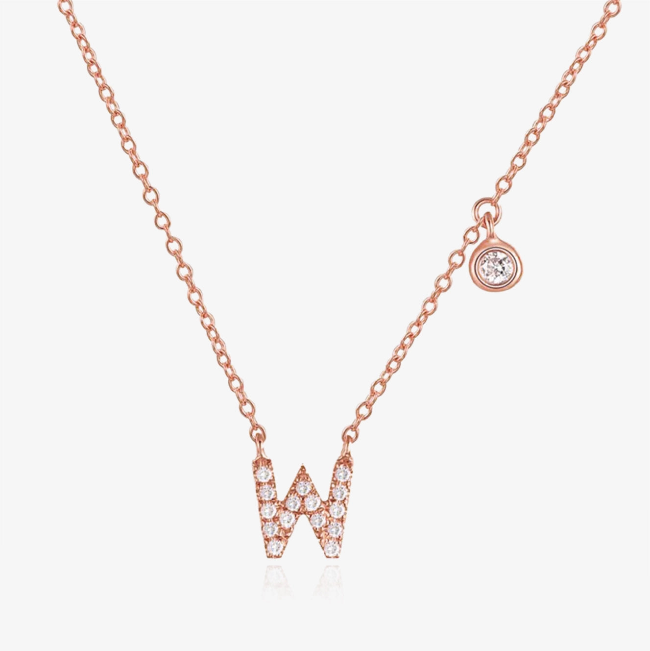 Diamond Initial And Bezel Necklace