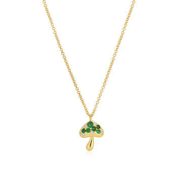 Collar de hongos con diamantes y piedras preciosas