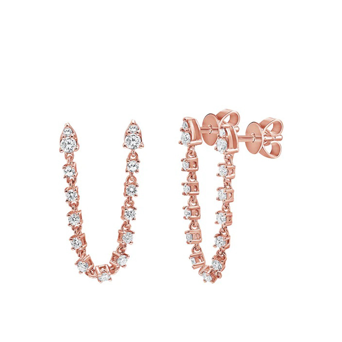 Double Pear Diamond Chain Piercing