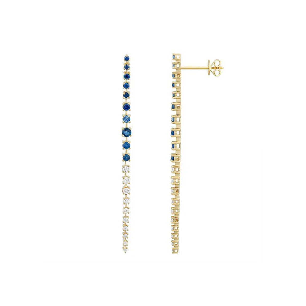 Drop Gemstone and Diamond Earrings