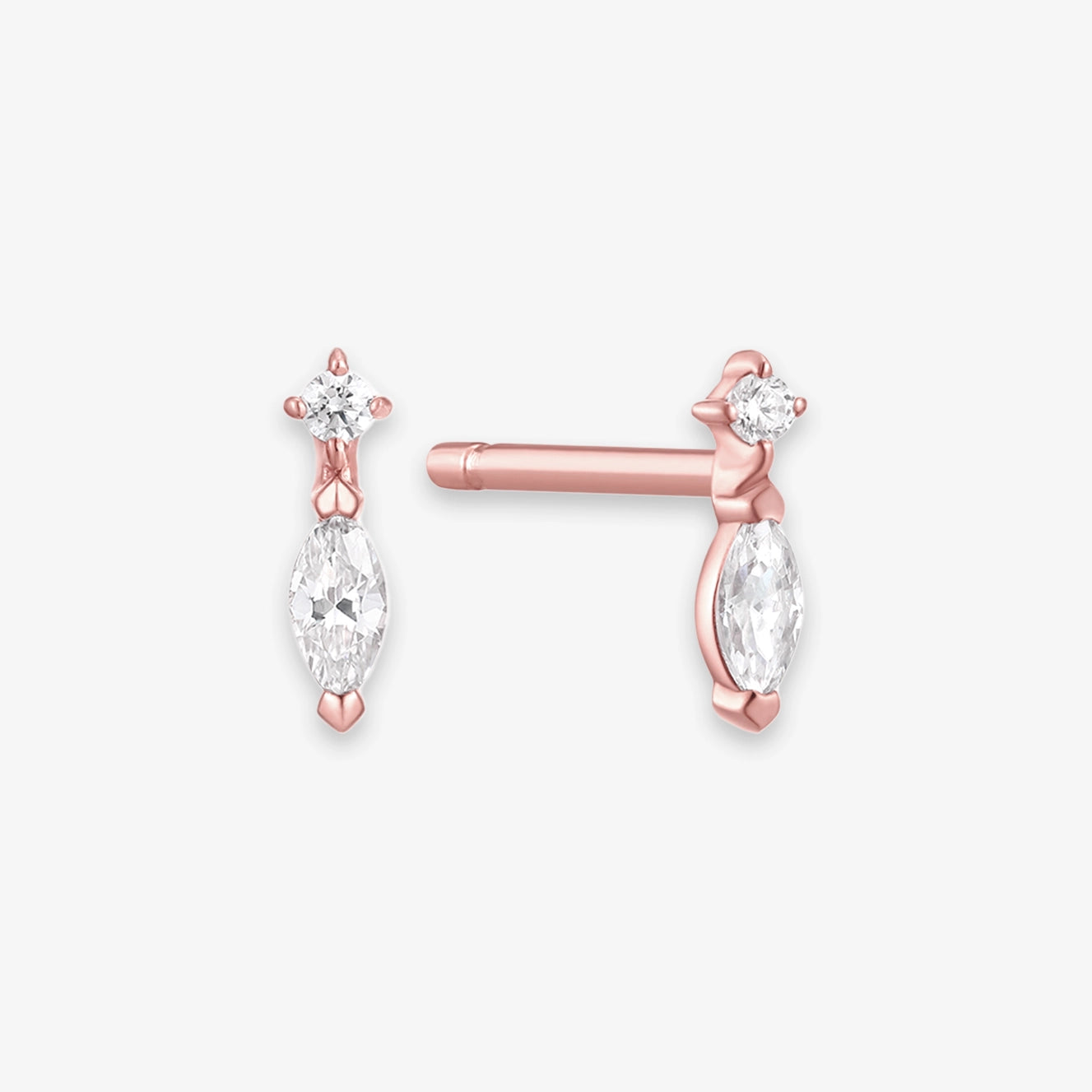 Lab Mini Marquise and Round Diamond Piercing
