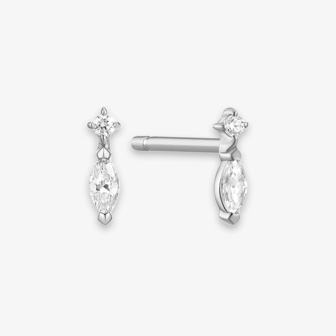 Lab Mini Marquise and Round Diamond Piercing