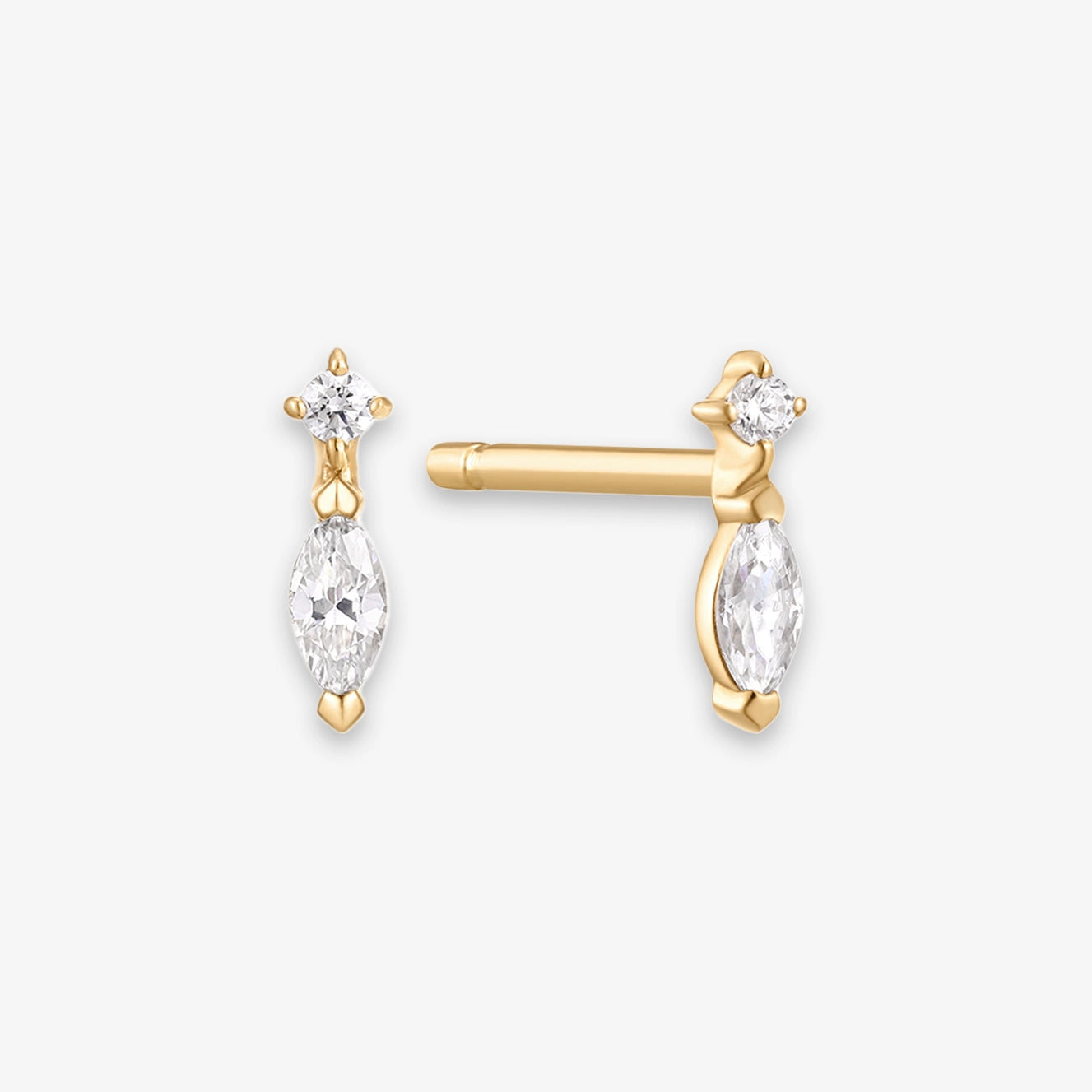 Lab Mini Marquise and Round Diamond Piercing
