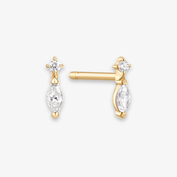 Lab Mini Marquise and Round Diamond Piercing