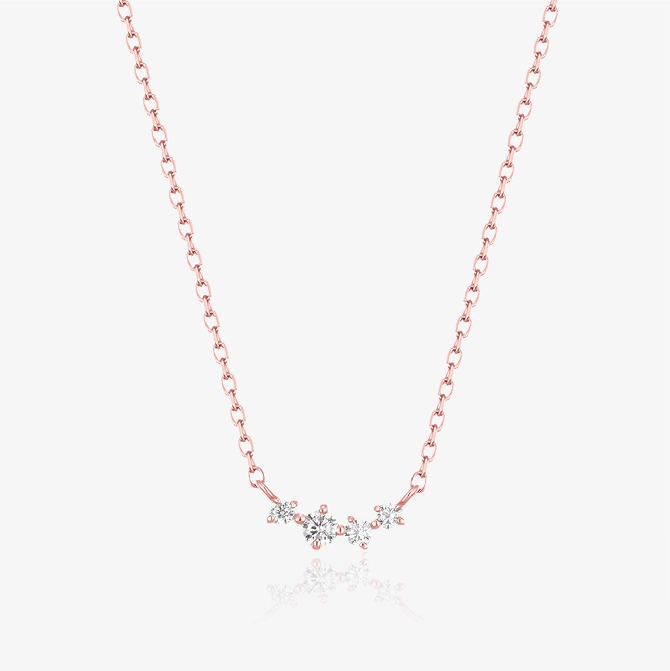 Lab Mini Diamond Smile Necklace