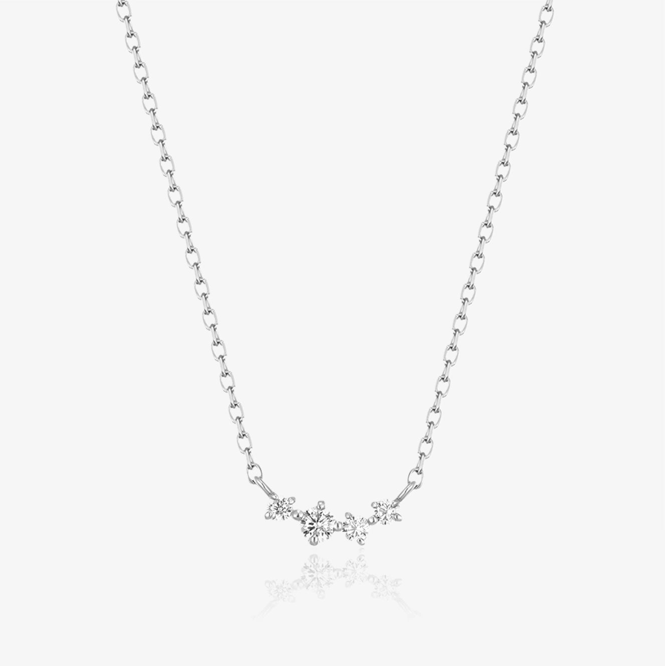 Lab Mini Diamond Smile Necklace
