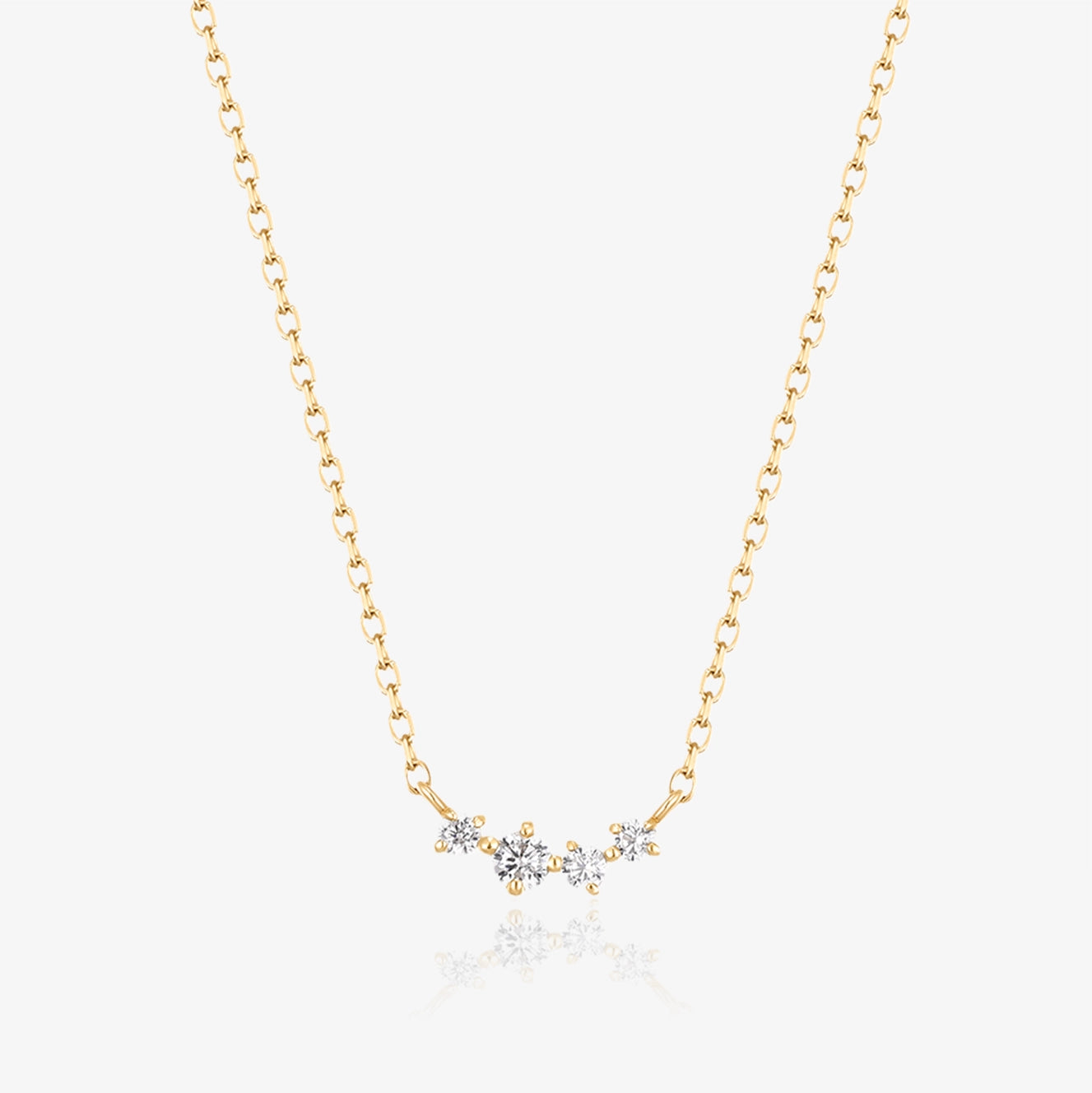 Lab Mini Diamond Smile Necklace
