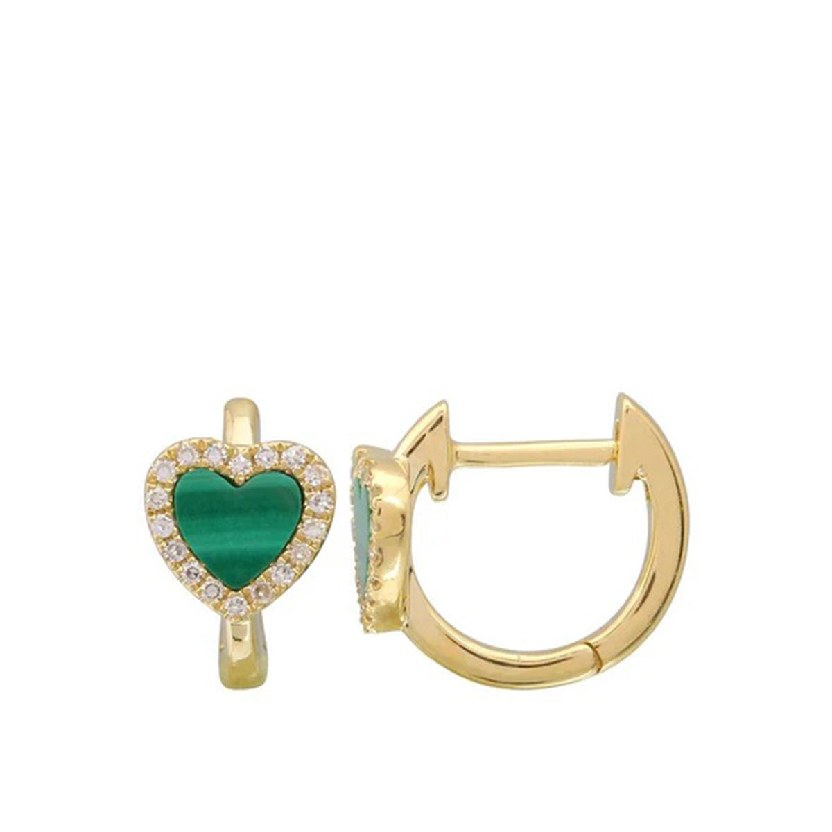 Gemstone Heart Huggies