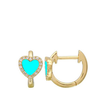 Gemstone Heart Huggies