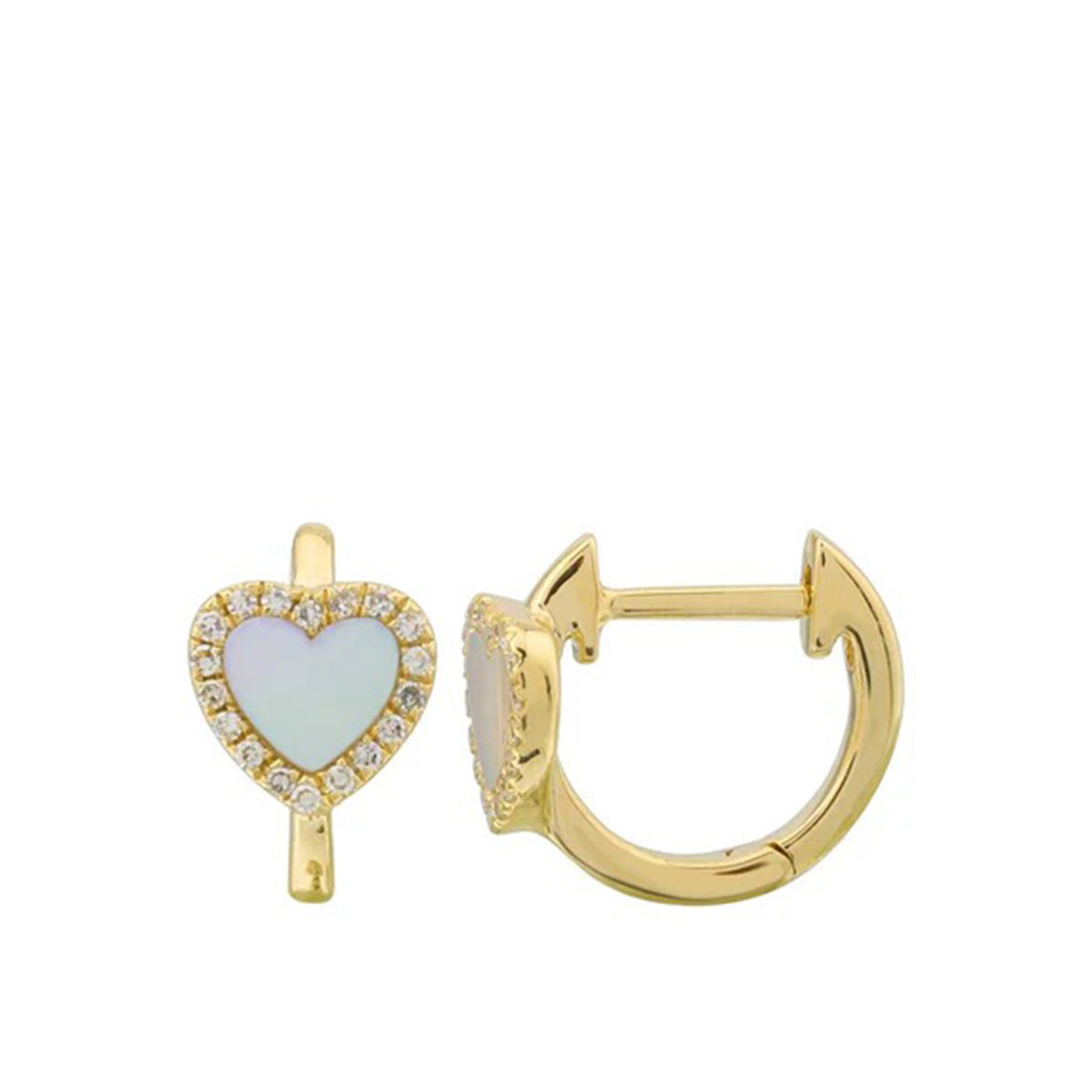 Gemstone Heart Huggies