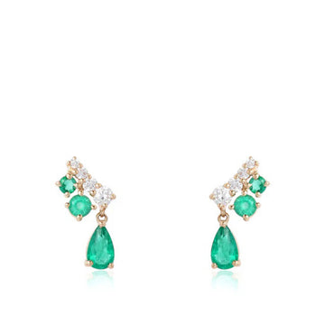 Gemstone and Diamond Pear Drop Cocktail Earrings