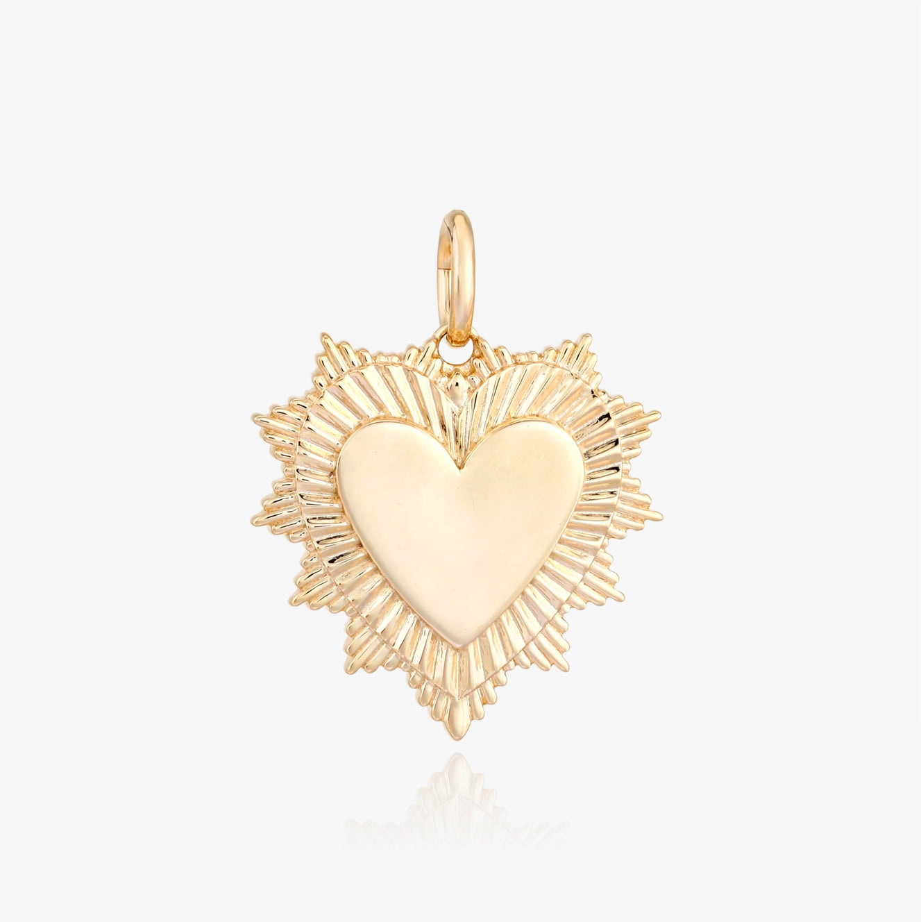 Gold Heart Spikes Charm