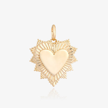 Gold Heart Spikes Charm