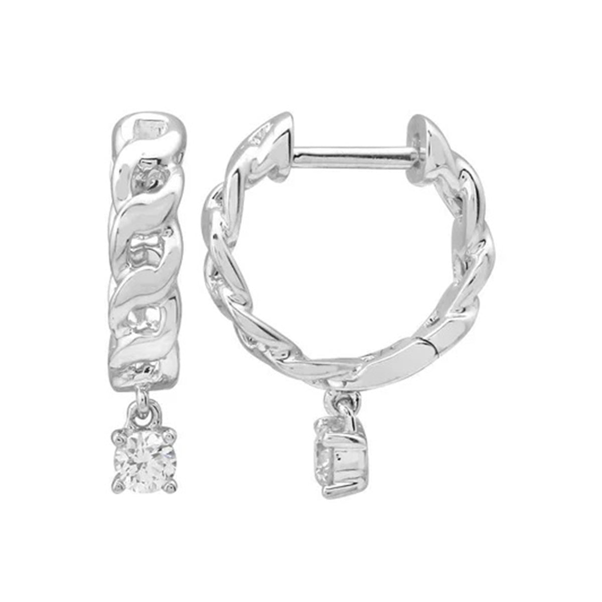 Gold Link Diamond Huggies