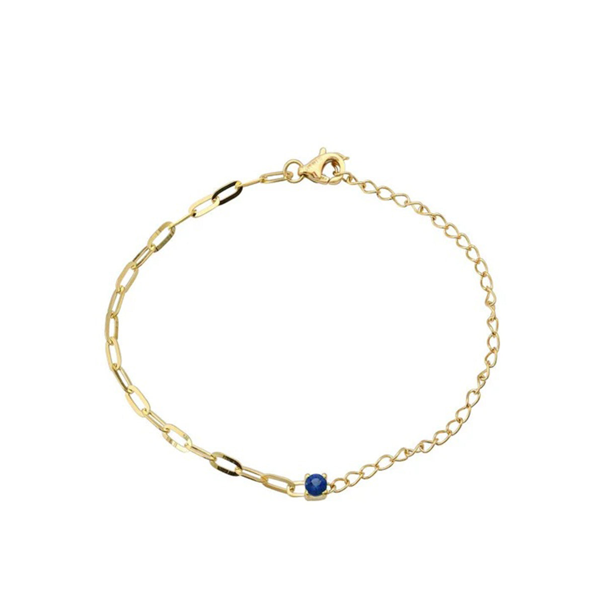 Gold Mixed Chain Gemstone Bracelet