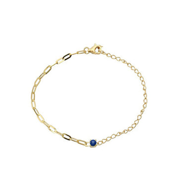 Gold Mixed Chain Gemstone Bracelet