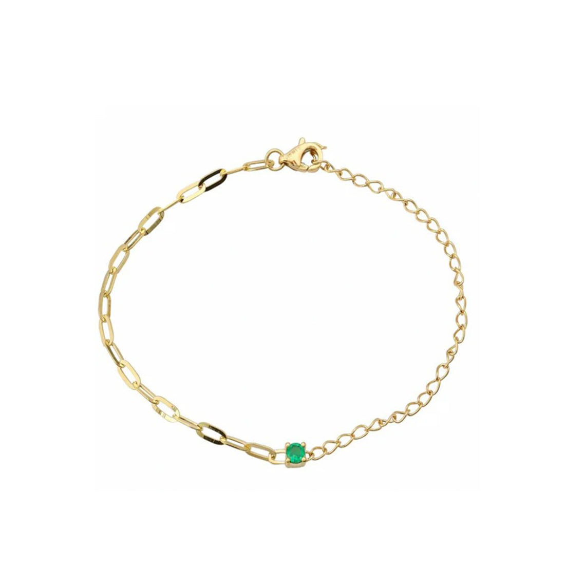 Gold Mixed Chain Gemstone Bracelet