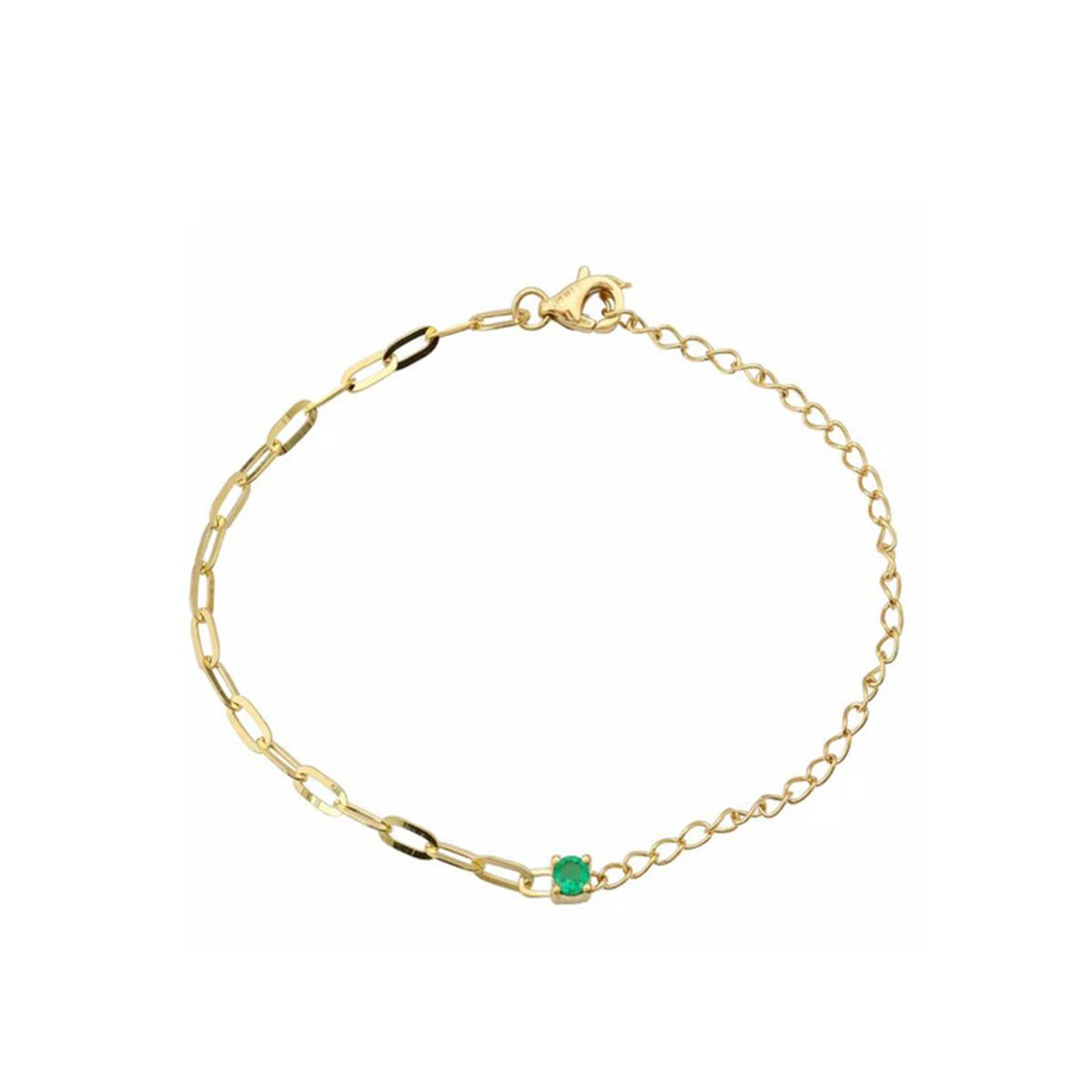 Gold Mixed Chain Gemstone Bracelet