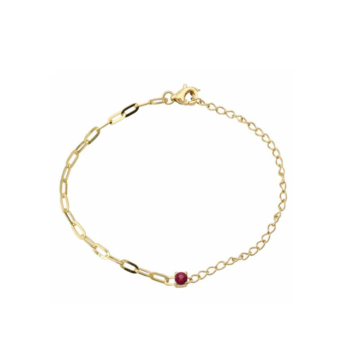 Gold Mixed Chain Gemstone Bracelet