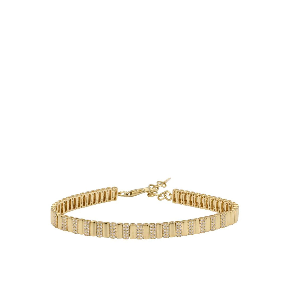 Gold and Diamond Striped Bracelet