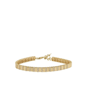 Gold and Diamond Striped Bracelet
