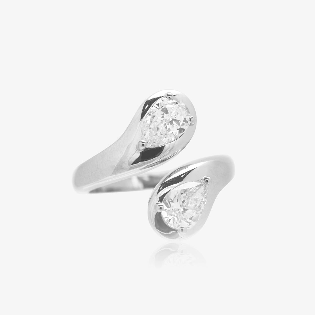 Lab Double Pear Swirl Ring