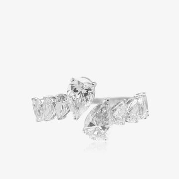 Lab Upside Down Pears Ring