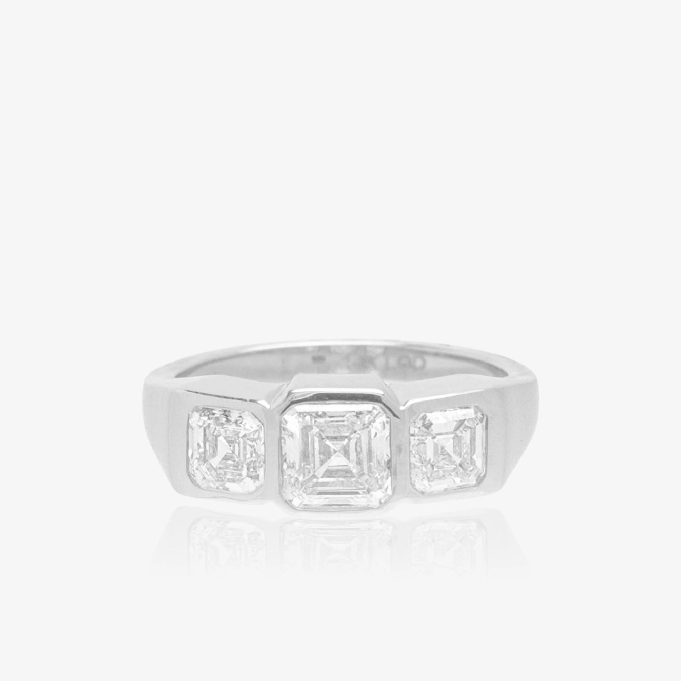 Lab Three Princess Cut Bezel Diamond Ring