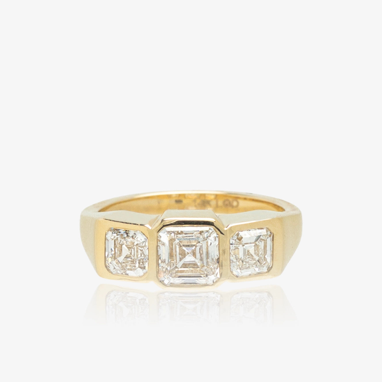 Lab Three Princess Cut Bezel Diamond Ring