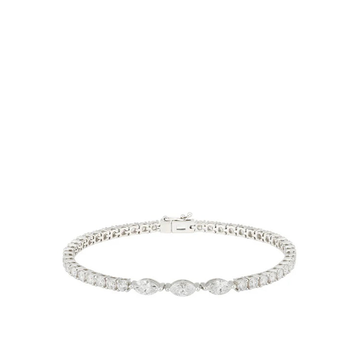 Lab Tennis Bracelet with Marquise Center