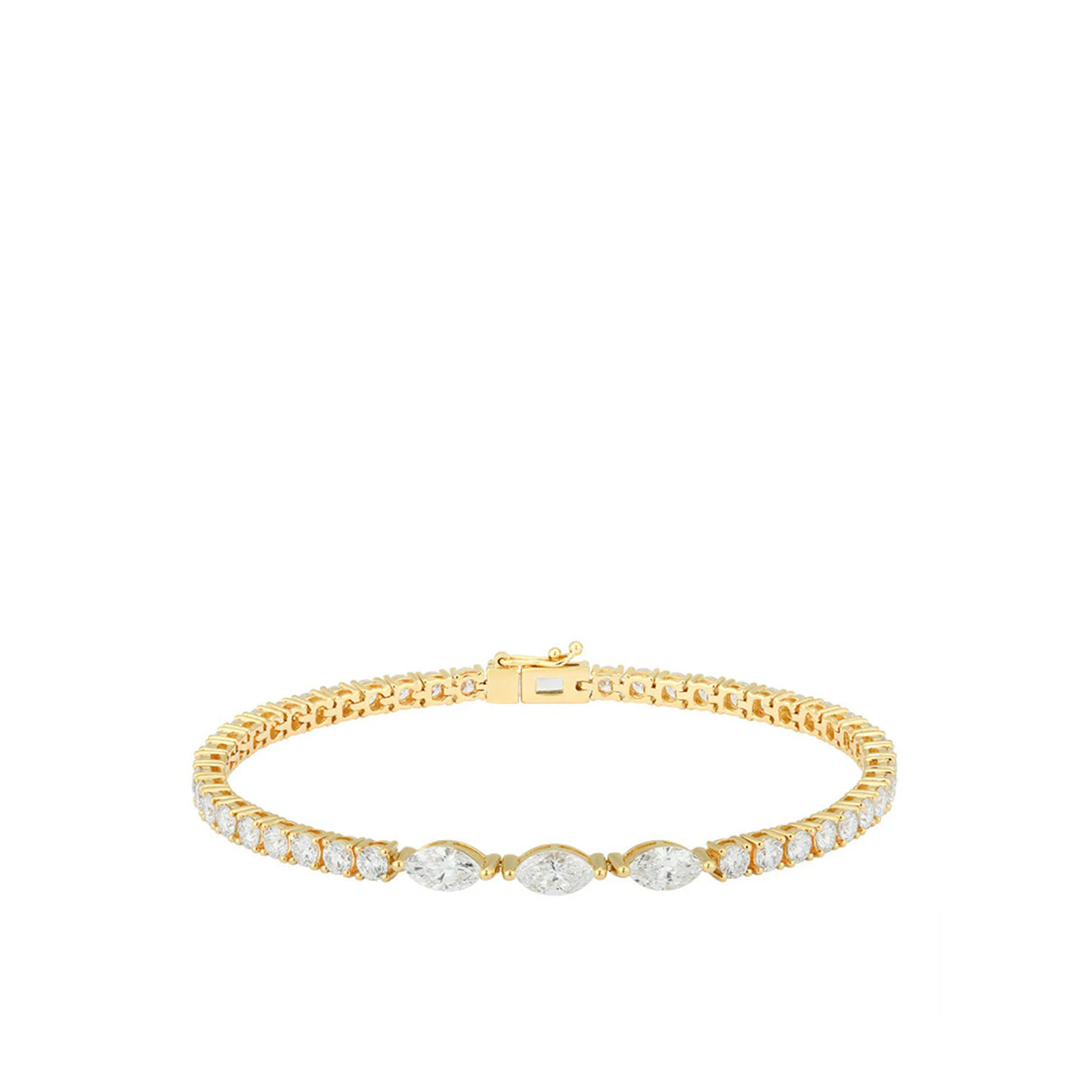 Lab Tennis Bracelet with Marquise Center