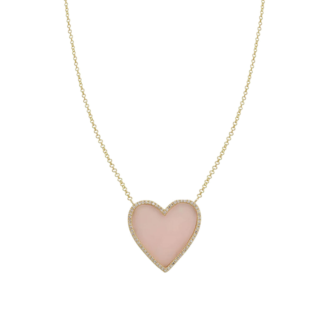 Large Heart Gemstone Necklace