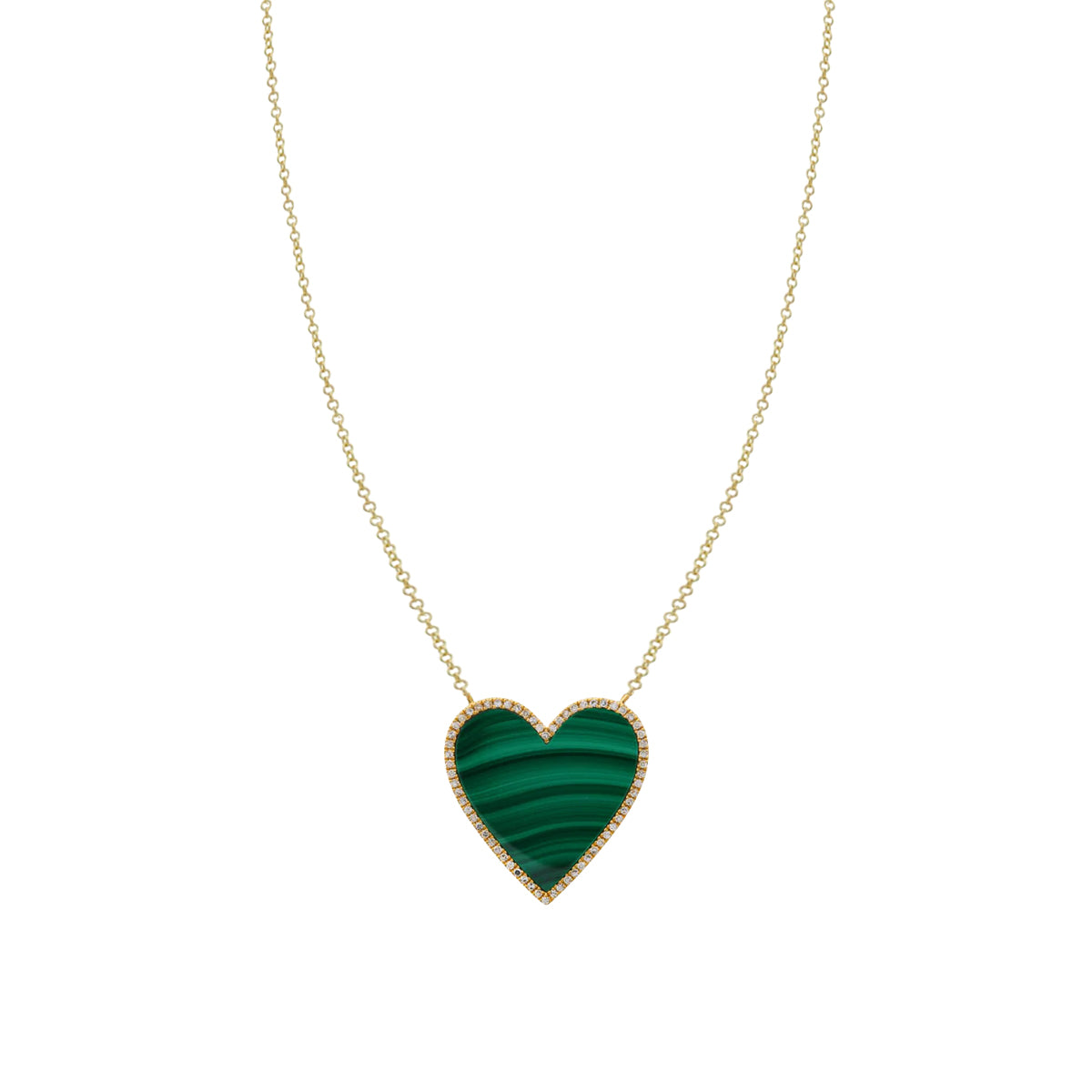 Collar mediano de piedras preciosas con forma de corazón