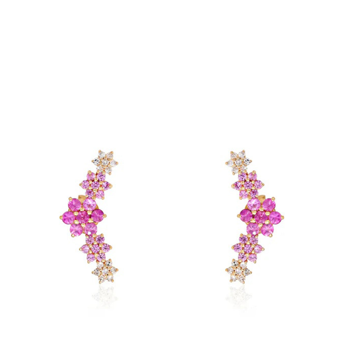 Pendientes de flores en degradado rosa 