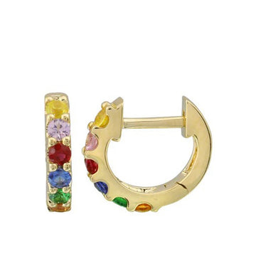 Rainbow Gemstone Hoop Single