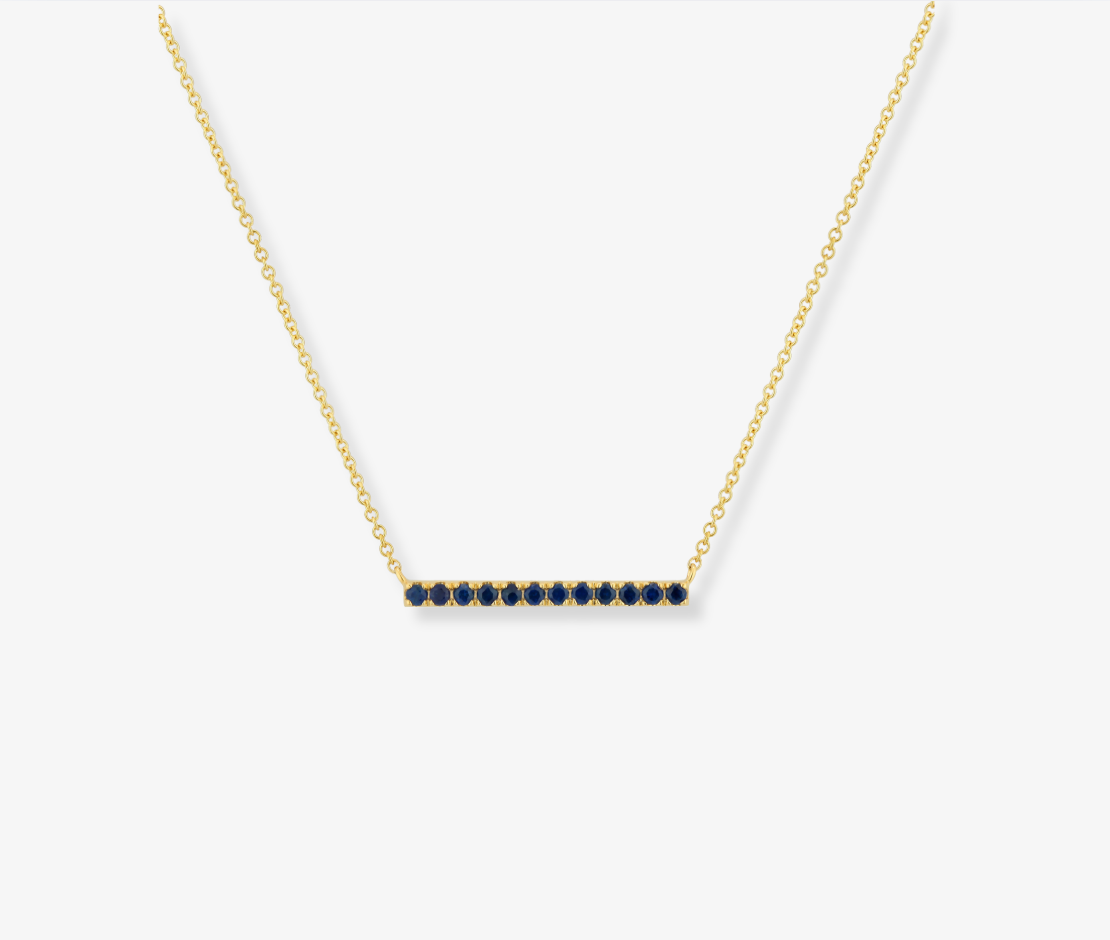 Small Bar Gemstone Necklace