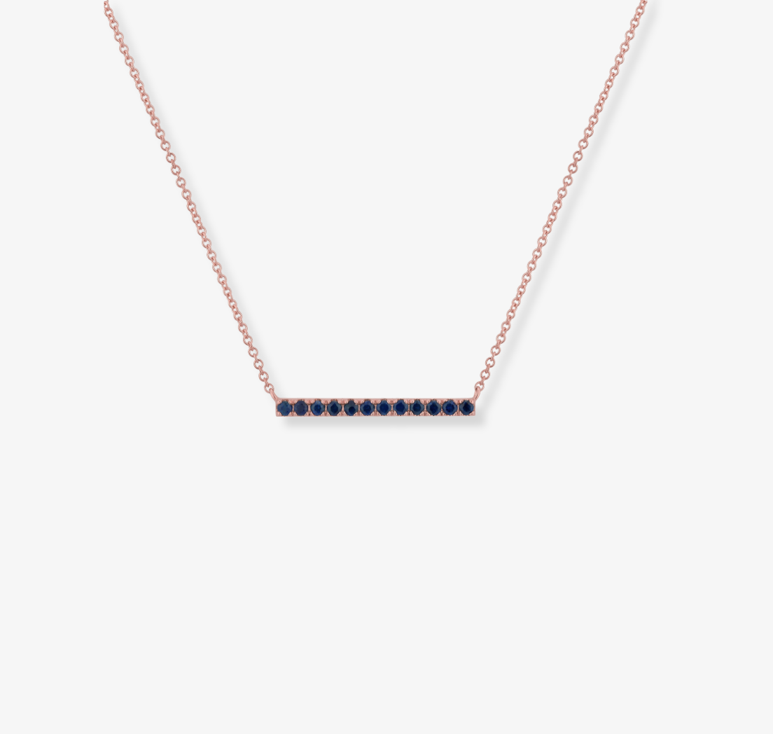 Small Bar Gemstone Necklace