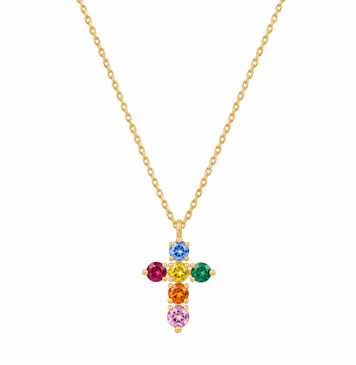 Gemstone Cross Necklace