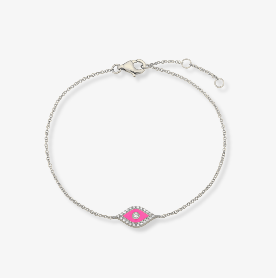 Evil Eye Single Diamond and Enamel Bracelet