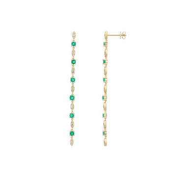 Segmented Drop Earrings Gemstone/Diamond