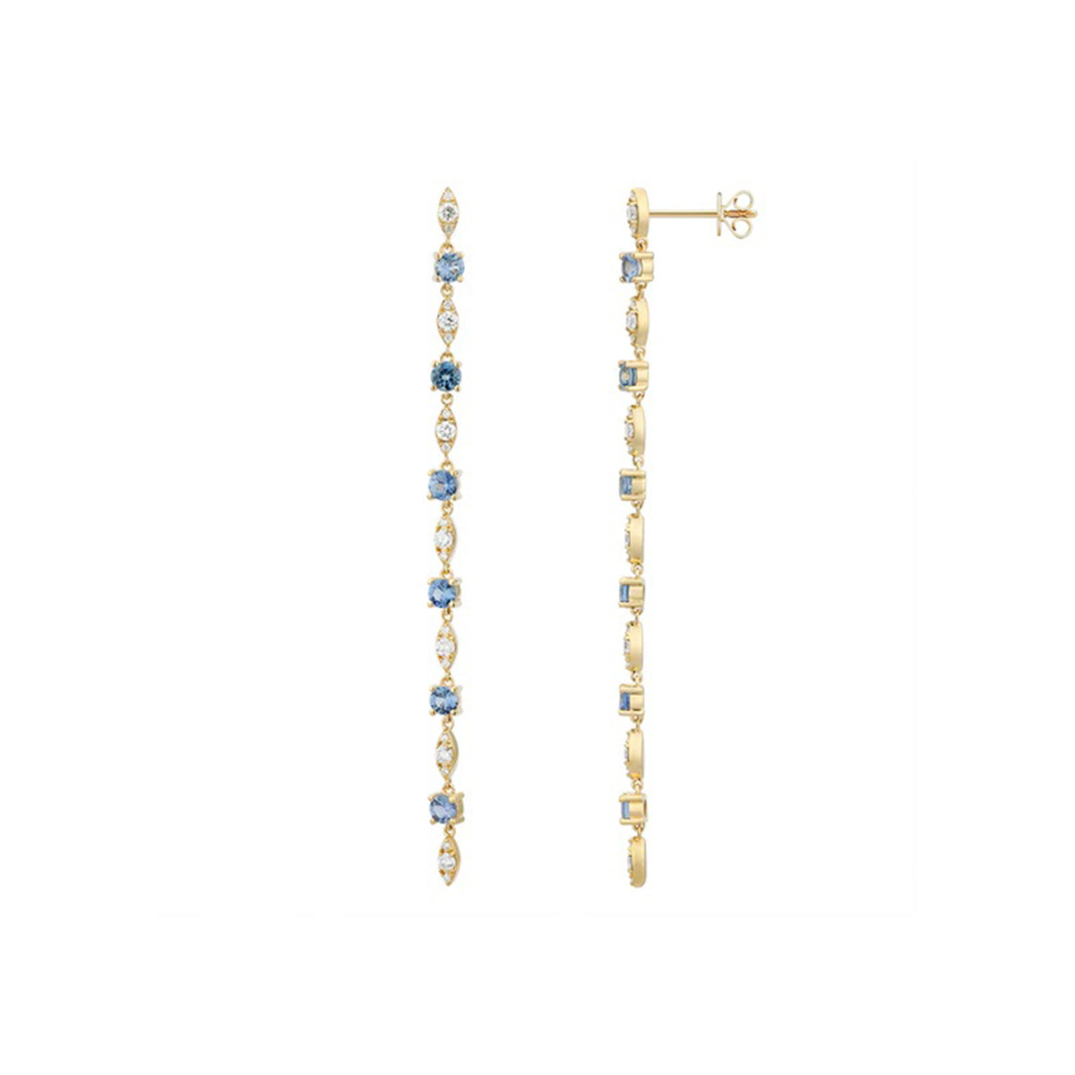 Segmented Drop Earrings Gemstone/Diamond
