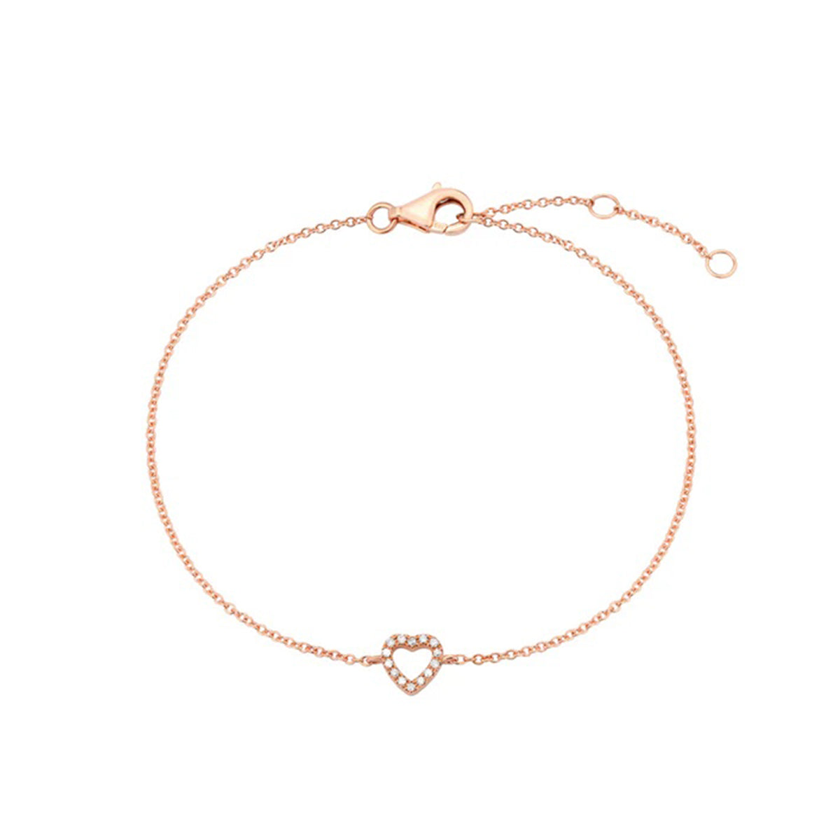 Small Diamond Open Heart Bracelet