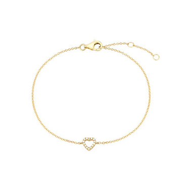 Small Diamond Open Heart Bracelet